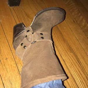 Western styled suede boot